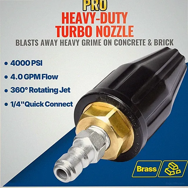 Turbo Nozzle 5000 PSI Max - Power Washer Tips, 360° Rotating