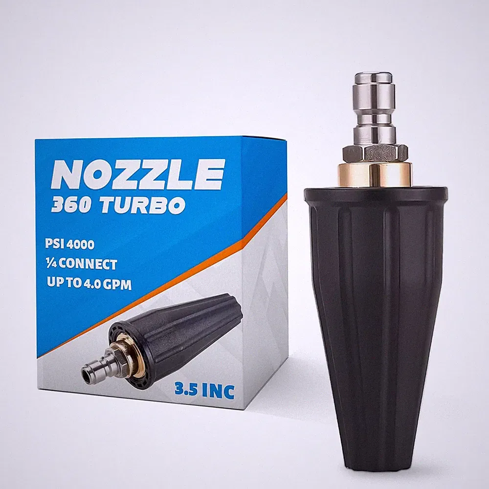 Turbo Nozzle for Pressure Washer 4000 PSI 4.0 GPM 360° Rotating Quick Connect
