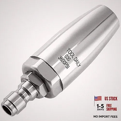 Turbo Nozzle Pressure Washer Stainless Steel, 360° Rotating Pressure Washer