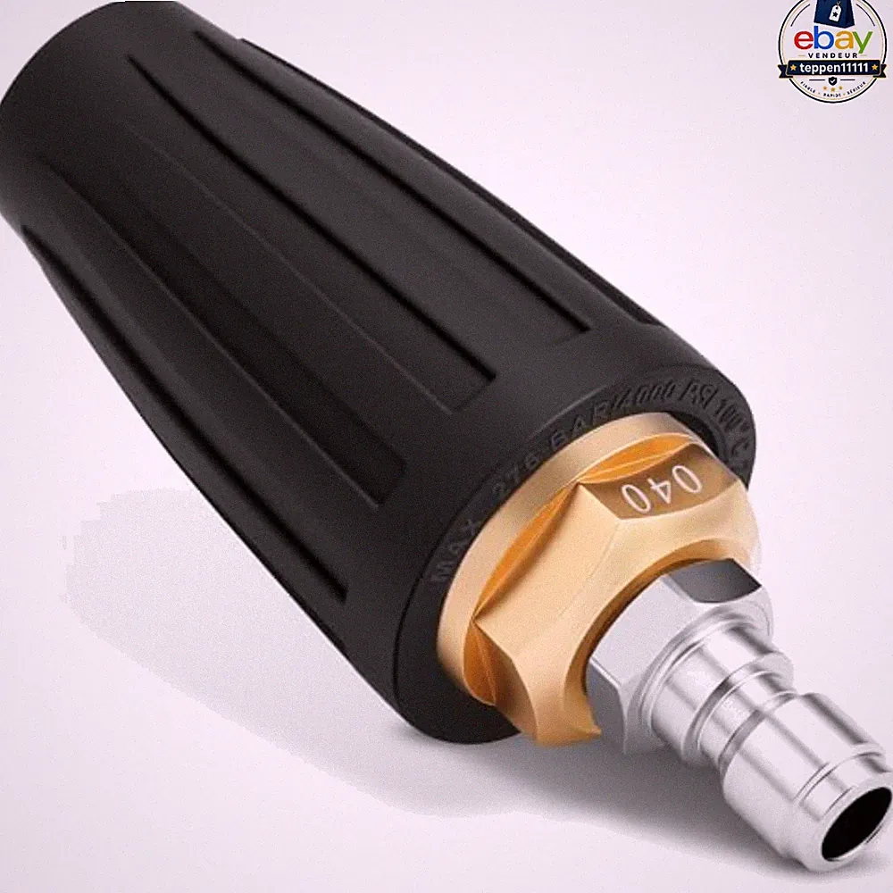 Turbo Nozzle Pressure Washer Tips 4000 PSI Max 360° Rotating 4in Long