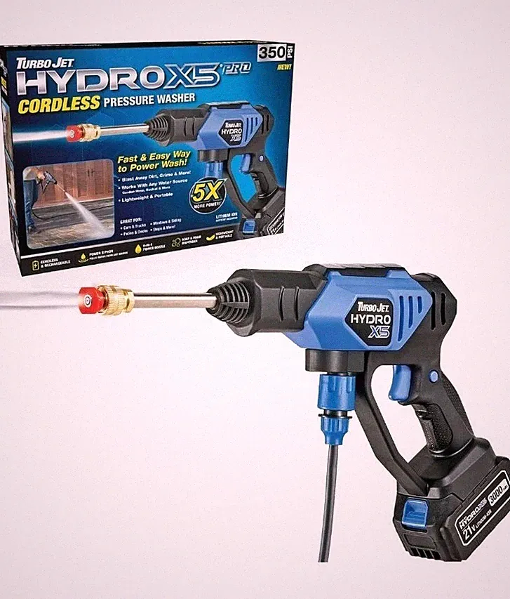 TURBOJET HYDROX5 PRO PORTABLE CORDLESS PRESSURE WASHER 6 IN 1 21V 3000MAH