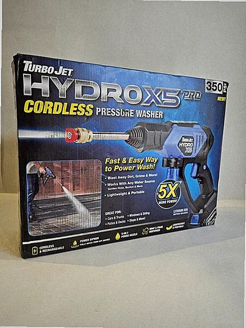 TURBOJET HYDROX5 PRO PORTABLE CORDLESS PRESSURE WASHER 6 IN 1 21V 3000MAH