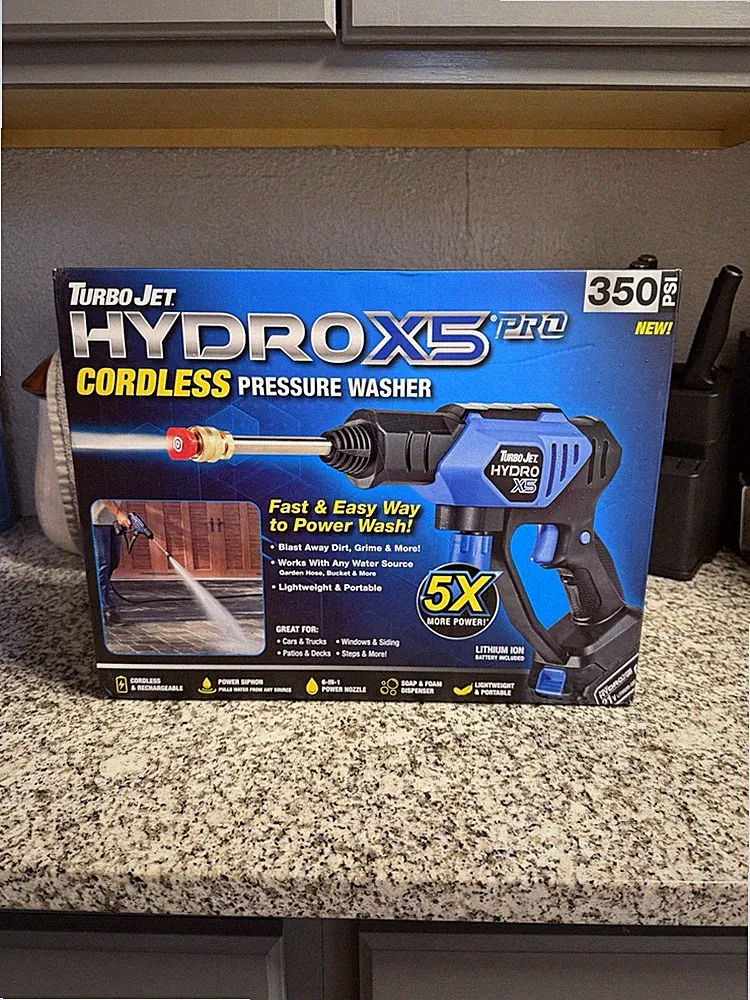 TURBOJET HYDROX5 PRO PORTABLE CORDLESS PRESSURE WASHER 6 IN 1 21V 3000MAH
