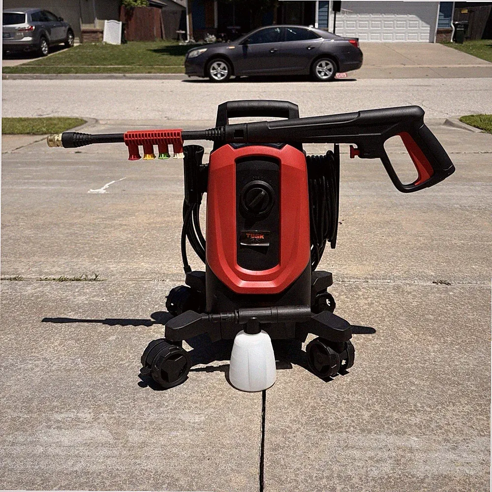 Tusk Corded Electric Cold Water Pressure Washer Red/Black w/ Hose Gun Nozzles