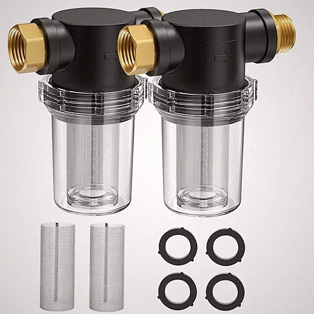Twinkle Star 2 Pcs Garden Hose Filter, Inline Water Hose Filter | 100 Mesh and 4