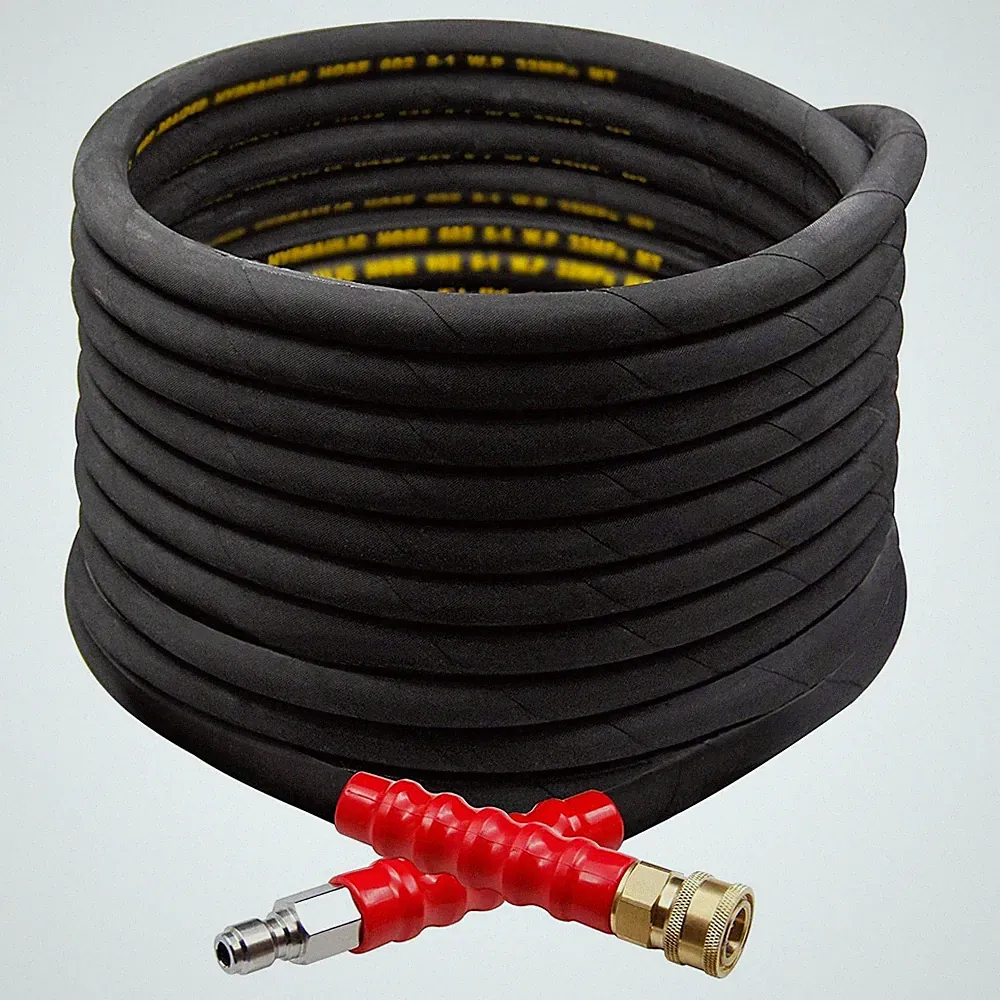 Twinkle Star 50FT Pressure Washer Hose with 3/8 Inch Quick Connect, High Tens...