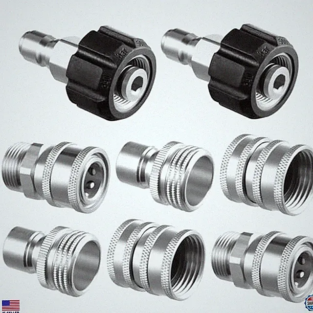 Twinkle Star 8-Piece Stainless Steel Pressure Washer Adapter Set M22 to 3/8'