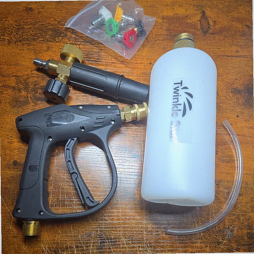 Twinkle Star Foam Cannon-1 L Bottle-1/4" Quick Connector-5 Nozzle Tips-NEW-FAST
