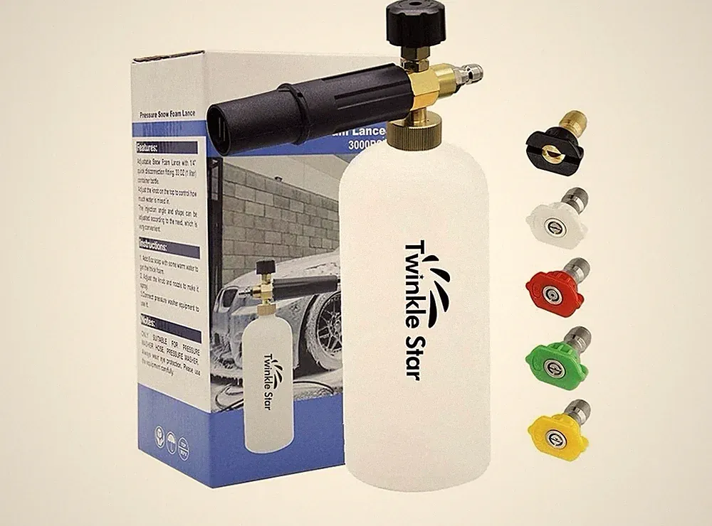Twinkle Star Foam Cannon Kit for Pressure Washer, 1/4" Fitting, 5 Nozzles