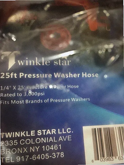 Twinkle Star High Pressure Washer Hose, Pressure Washer 1/4”by 25-Foot 3000psi