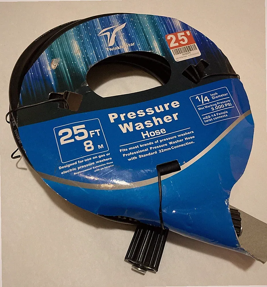 Twinkle Star High Pressure Washer Hose, Pressure Washer 1/4”by 25-Foot 3000psi