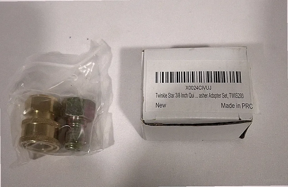 Twinkle Star Pressure Washer Adapter Set Quick Connect TWIS293 Brass 3/8” New