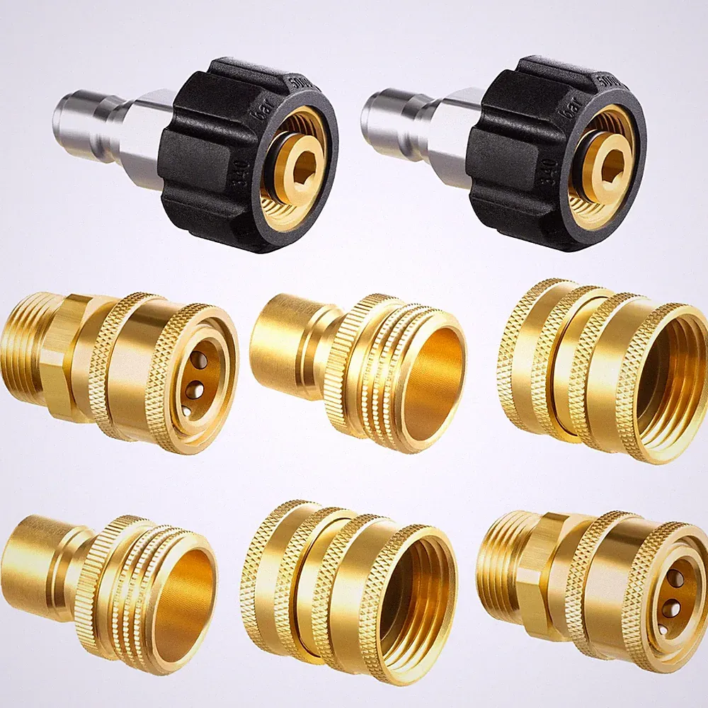 Twinkle Star Pressure Washer Adapter Set, Quick Disconnect Kit, 8 Sets, Brass