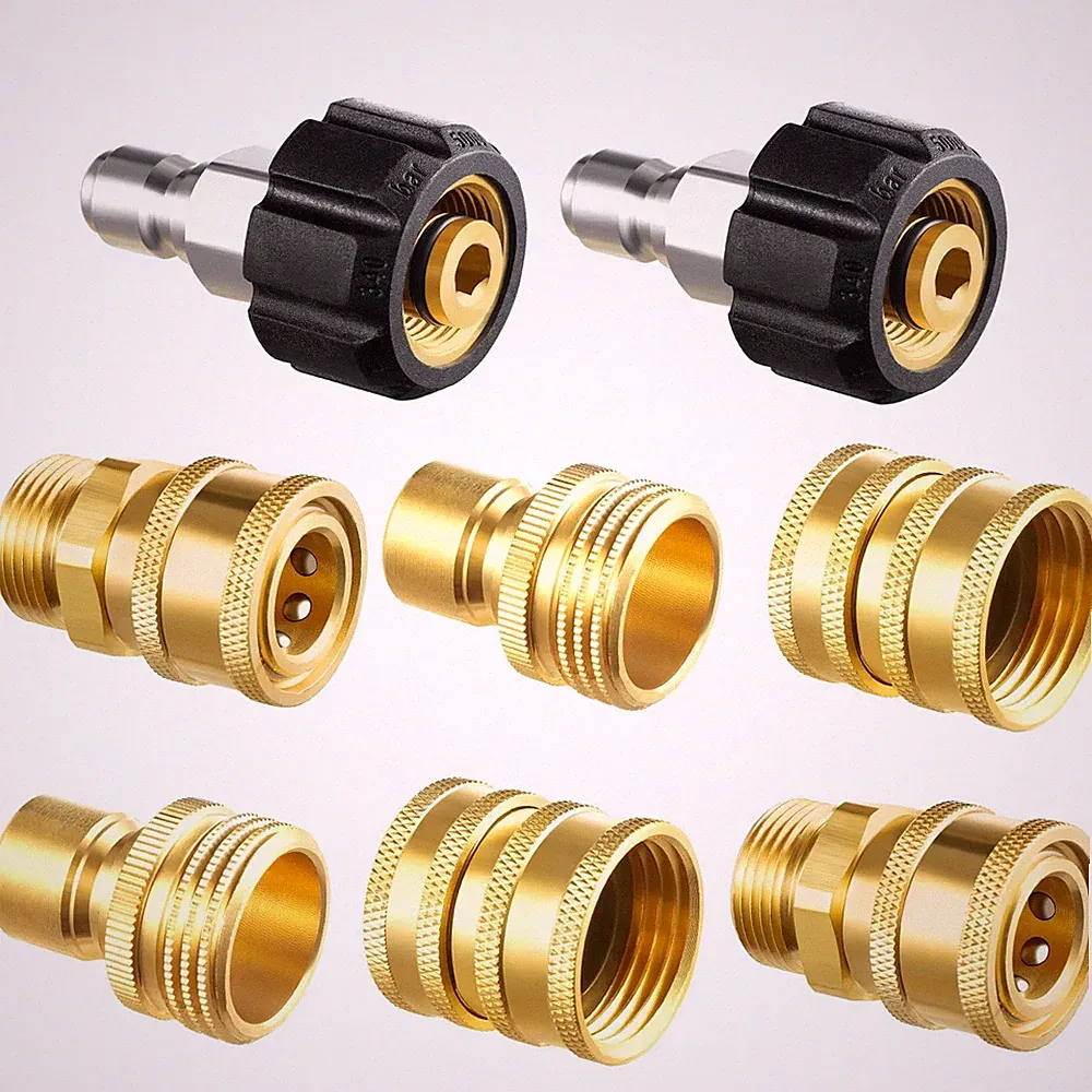 Twinkle Star Pressure Washer Adapter Set, Quick Disconnect Kit, 8 Sets, Brass
