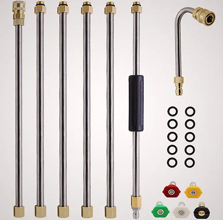 Twinkle Star Pressure Washer Extension Wand Set 8 ft 5 Nozzle Tips, 4000 PSI New