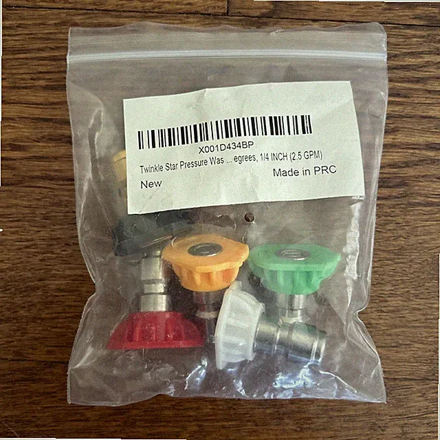 Twinkle Star Pressure Washer Nozzle 5pc Tip Multiple Degrees, 1/4 INCH (2.5 GPM)