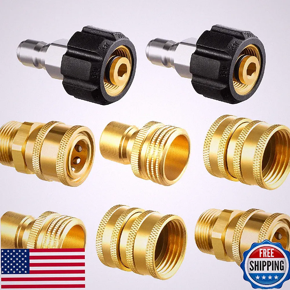 Twinkle Star Pressure Washer Quick Connect Adapter Set M22 14mm, 5000 PSI