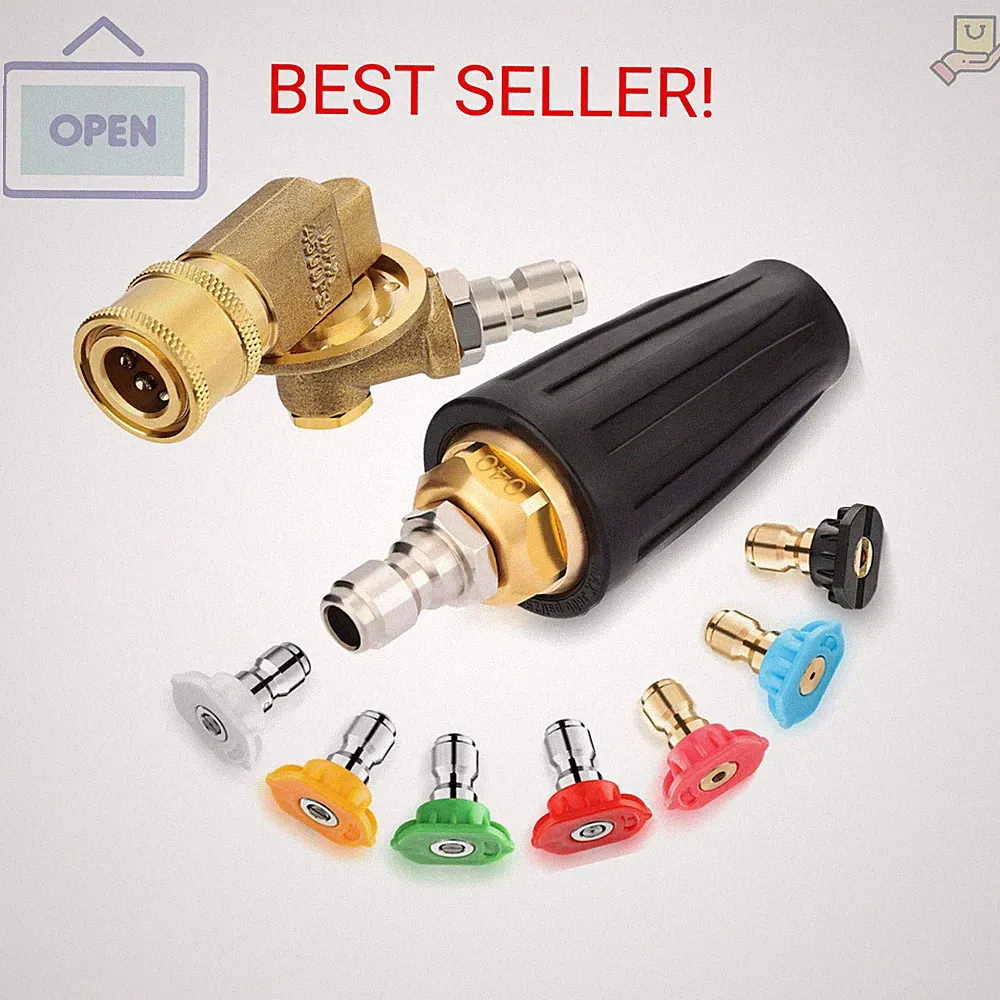 Twinkle Star Pressure Washer Tips Turbo Nozzle, 4000 PSI Max, 360°Rotating Spray