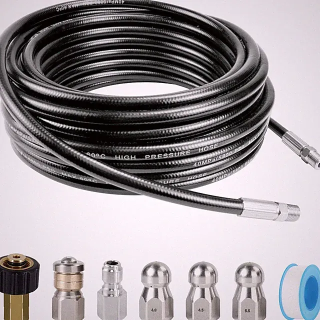 Twinkle Star Sewer Jetter Kit for Pressure Washer 50FT Hose 1/4 Inch NPT 5800 PS