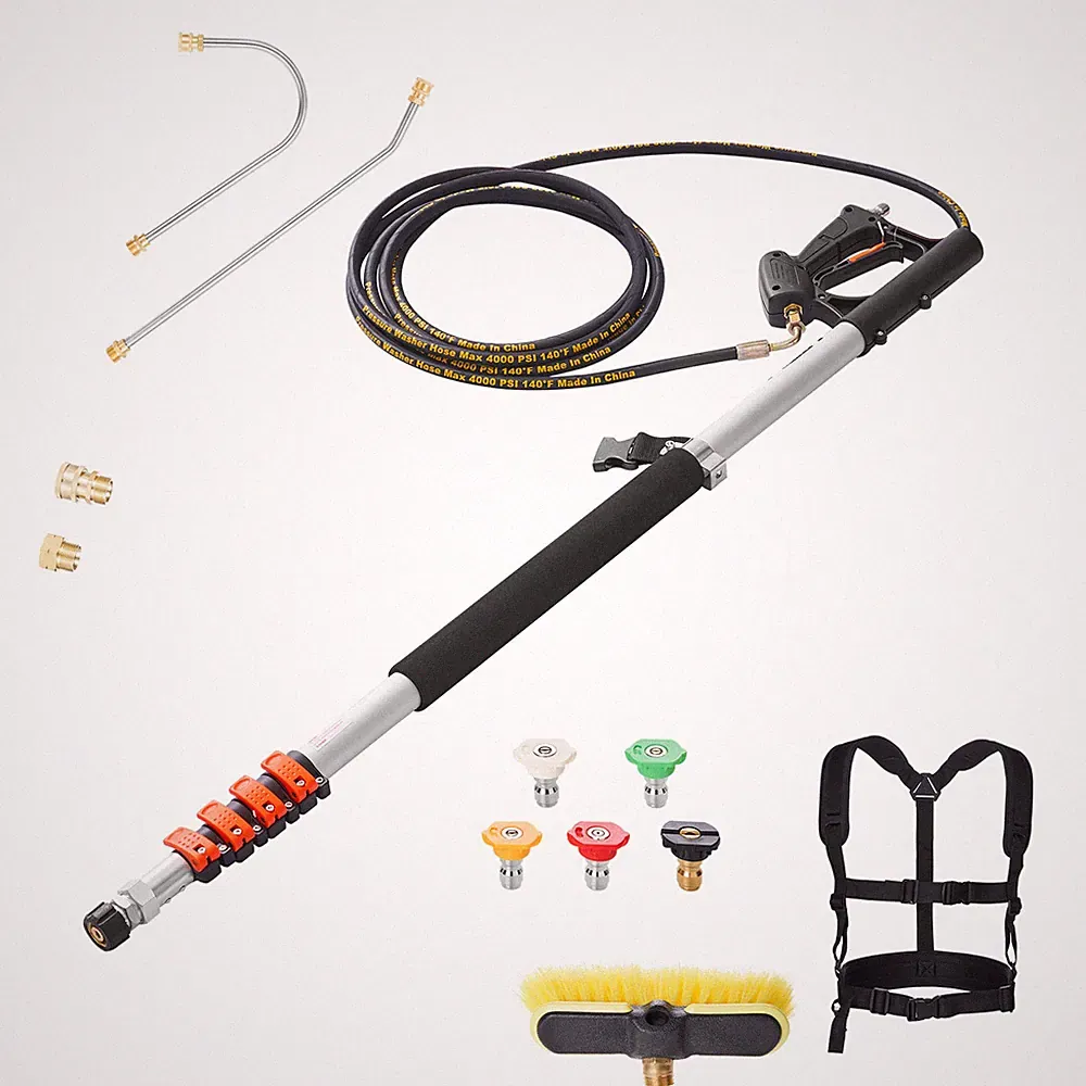 Uimoso 18 ft Telescoping Pressure Washer Wand with Brush Attachment