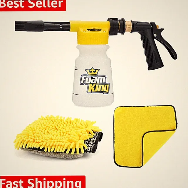 Ultimate Foam Cannon & Microfiber Wash Mitt for Professional Car Detailing Needs