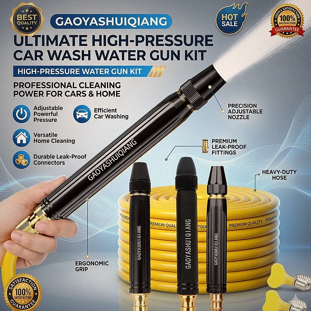 Ultimate High-Pressure Adjustable Nozzle Car Wash Water Gun & Sprayer Kit