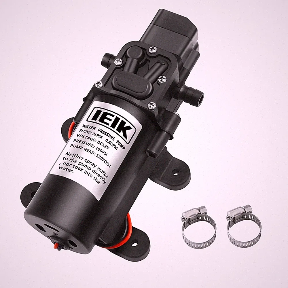 Ultra-Quiet 12V Water Pressure Pump - 3LPM, 100PSI for Marine & Agricultural Use