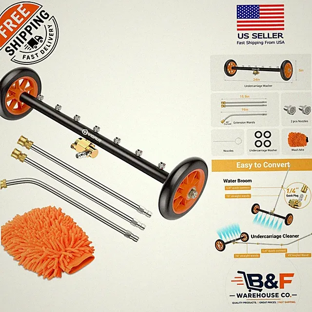 Ultra-Wide 2-in-1 Pressure Washer Attachment for Comprehensive Vehicle Cleaning