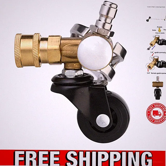 Undercarriage Cleaner Swivel Wheel for Pressure Washer, Underbody Car Wash, 1...