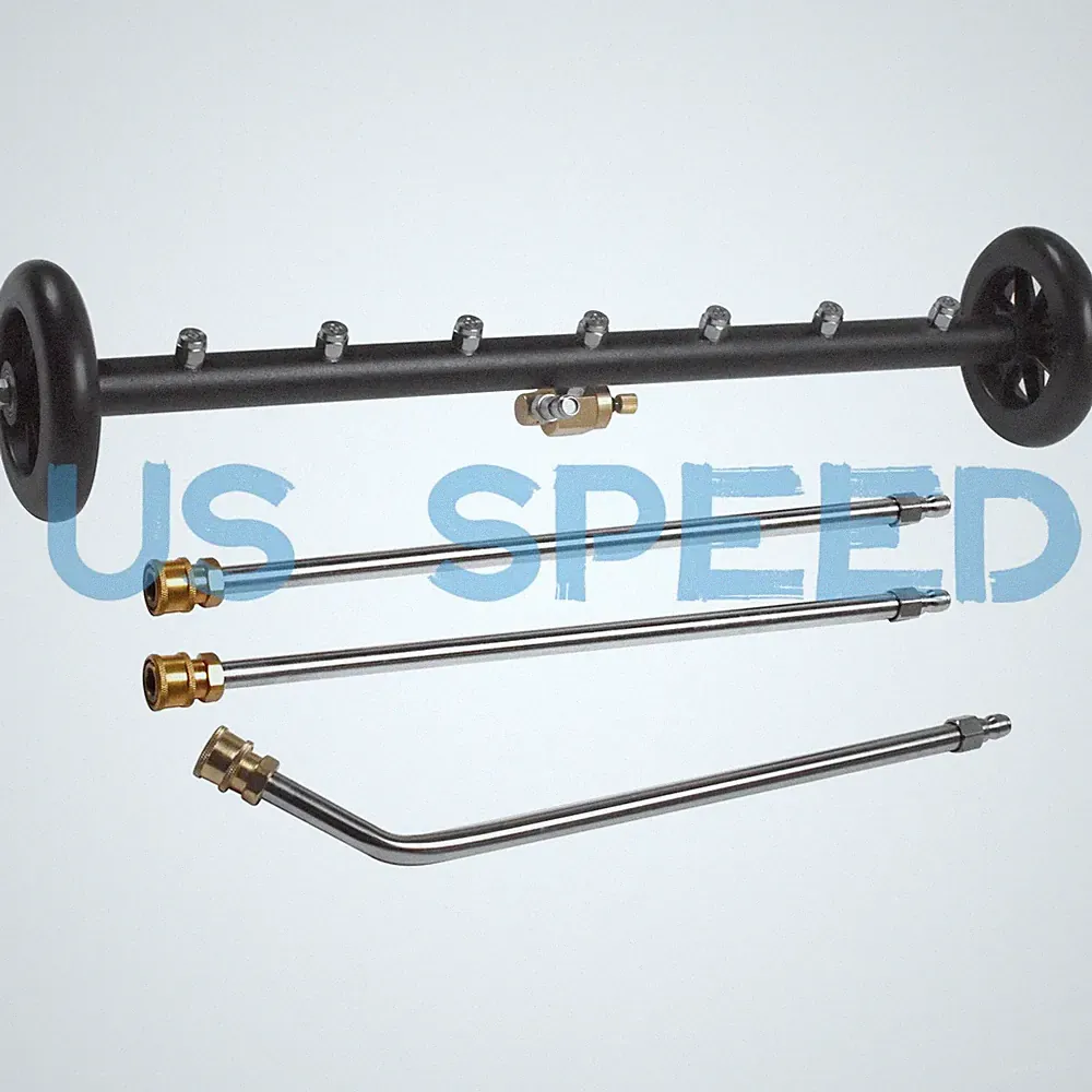 Undercarriage Pressure Car Washer Attachment 2-in-1 Cleaner Water Broom 7 Nozzle