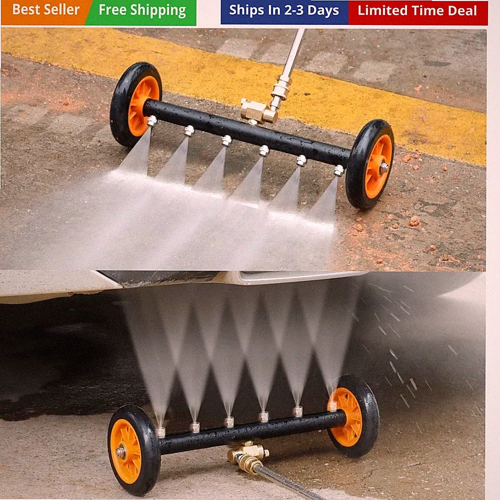 Undercarriage Pressure Washer Attachment, 16" Dual-Function Water Broom for P...