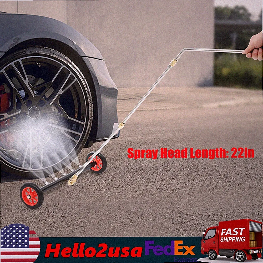 Undercarriage Pressure Washer Attachment 2-in-1 Cleaner Water Broom 7 Nozzles