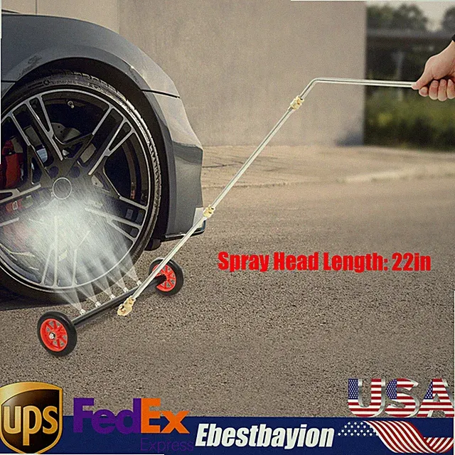 Undercarriage Pressure Washer Attachment 2-in-1 Cleaner Water Broom 7 Nozzles