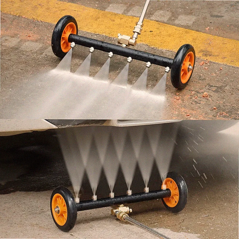 Undercarriage Pressure Washer Attachment with 6 Nozzles, 16" Water Broom | Dual