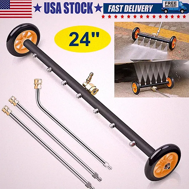 Undercarriage Pressure Washer with 7 Nozzles 3 Extension Wand ,24" Water Broom