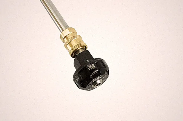 Universal 1/4" Quick Connect 6-in-1 Pressure Washer Nozzle, Black