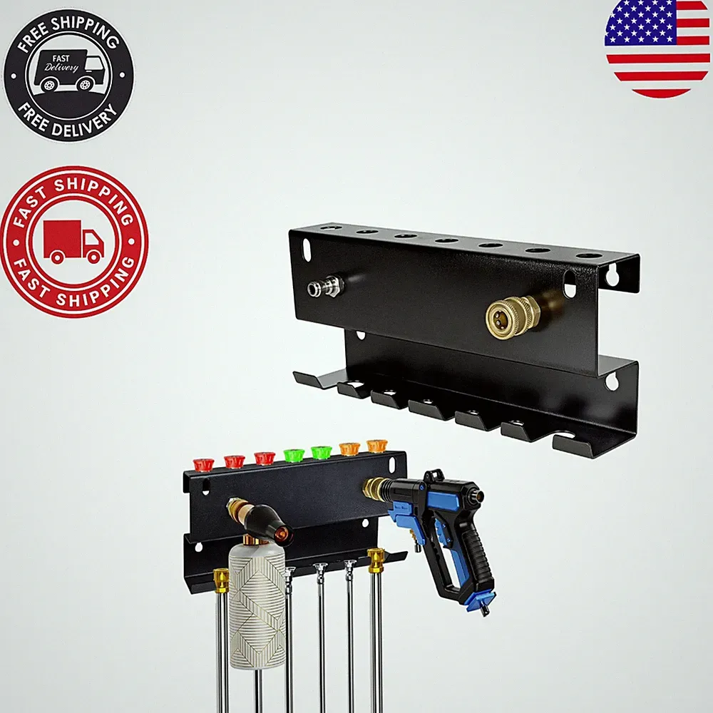 Universal 1/4" Quick Connect Pressure Washer Gun Organizer | Space-Saving Design