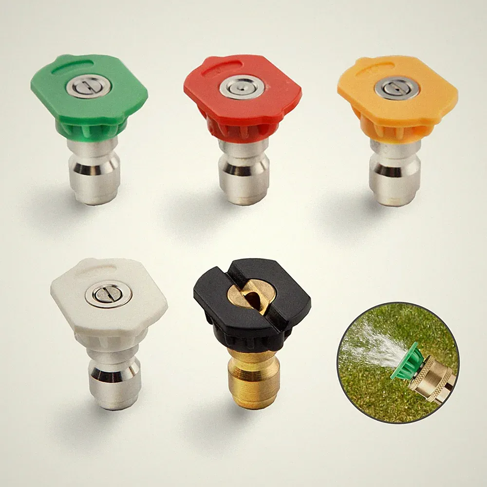 Universal Pressure Washer Nozzle Tips Set, 5 Multi-Degree Spray Black
