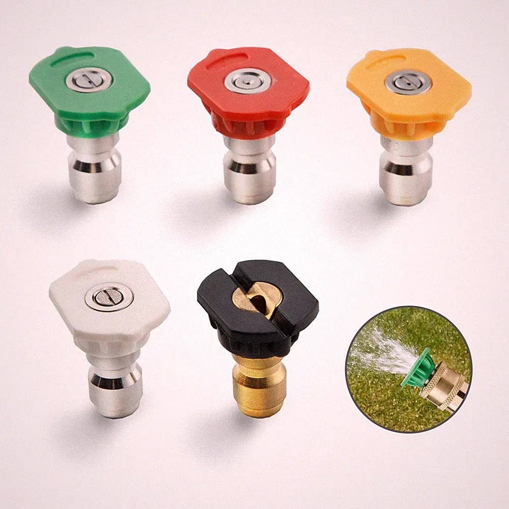Universal Pressure Washer Nozzle Tips Set, 5 Multi-Degree Spray Black