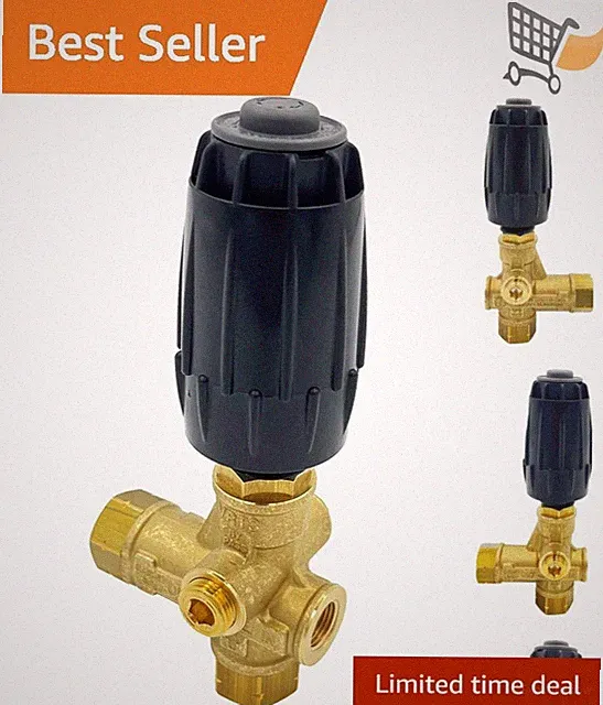 Unloader Valve Brass 4500 PSI 10.5 GPM Pressure Control for Pressure Washer