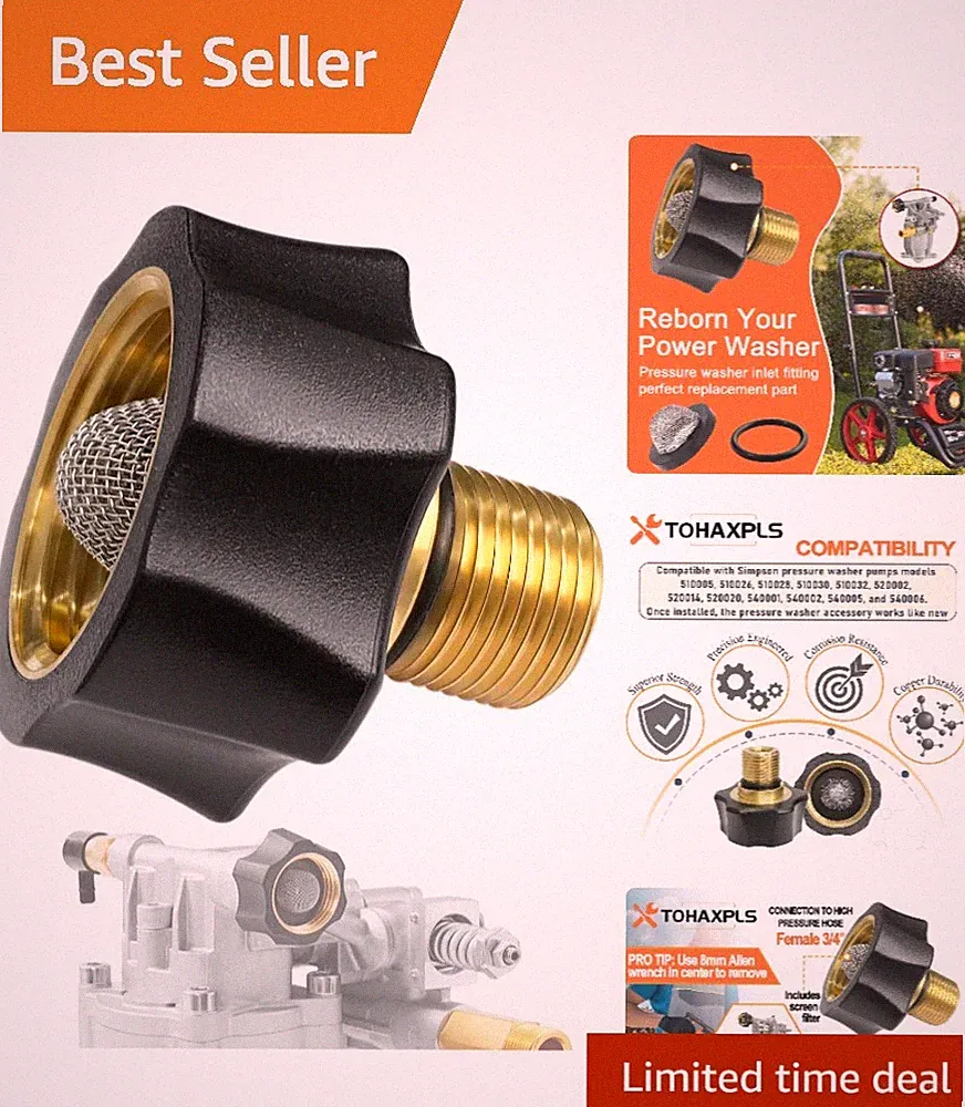 Upgrade Your Simpson Pressure Washer with 7112362 Inlet Fitting - Copper Quality