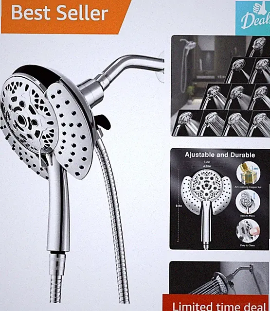 Upgraded High Pressure 2-in-1 Shower Head with Rotatable Stainless Steel Hose