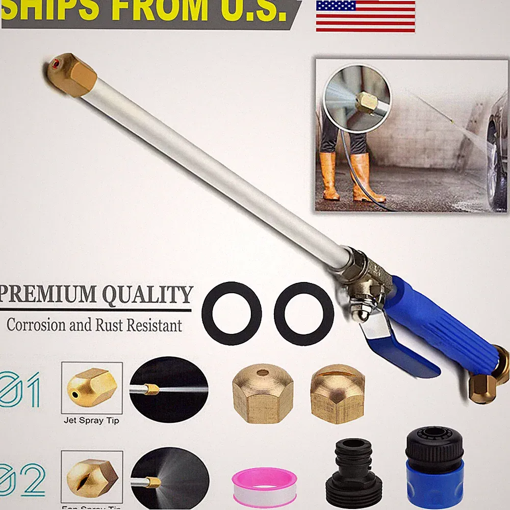 Upgraded High Pressure Power Washer Water Spray Gun Nozzle For Car Garden Hose