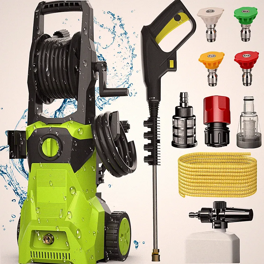 Upgraded 5000PSI High Pressure Water Spray Gun Car Cleaning Washer w/ 4 Nozzles