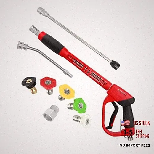Upgraded Pressure Washer Gun with Extension Replacement Wand, M22 Black and Red
