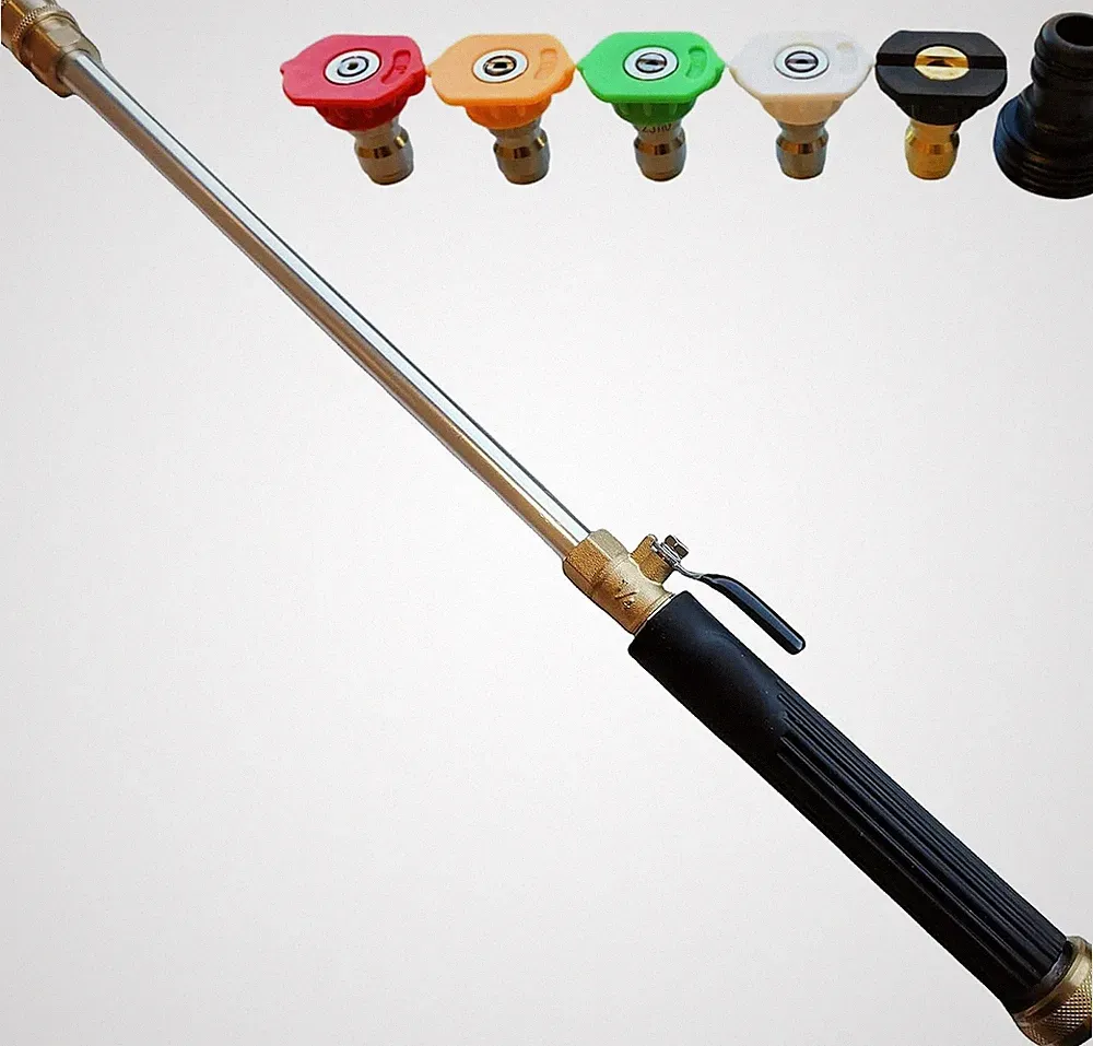 Upgraded Pressure Washer Wand, Brass Water Jet Nozzle for Garden Hose, Hydro