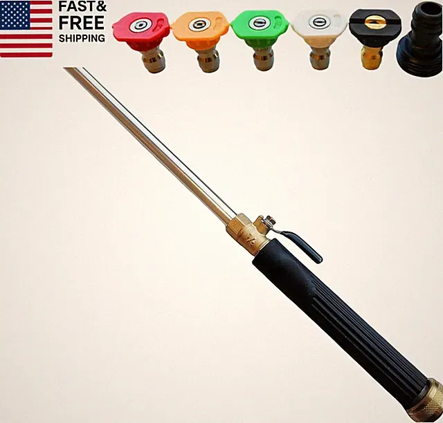 Upgraded Pressure Washer Wand, Brass Water Jet Nozzle for Garden Hose, Hydro H