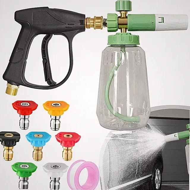 US Pressure Washer Gun Car Wash Soap Lance Cannon Spray Jet Bottle Snow Foam