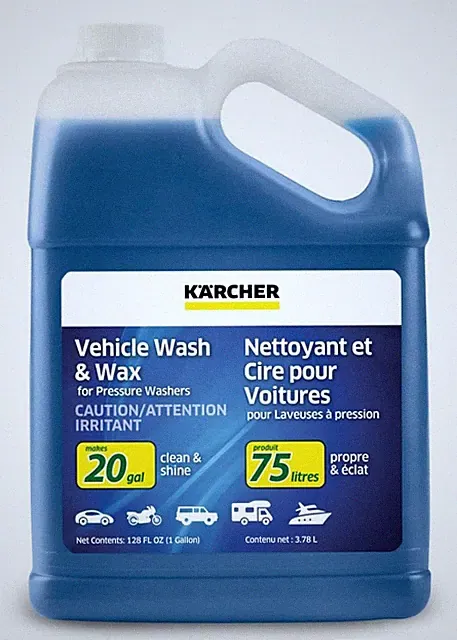 "Vehicle Wash and Wax Detergent for Cars, Bikes, Trucks, Boats - 20 Gallons"
