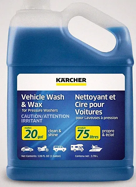 Vehicle Wash and Wax, Pressure Washer Detergent, Cleans Cars, Bikes, Trucks, Boa